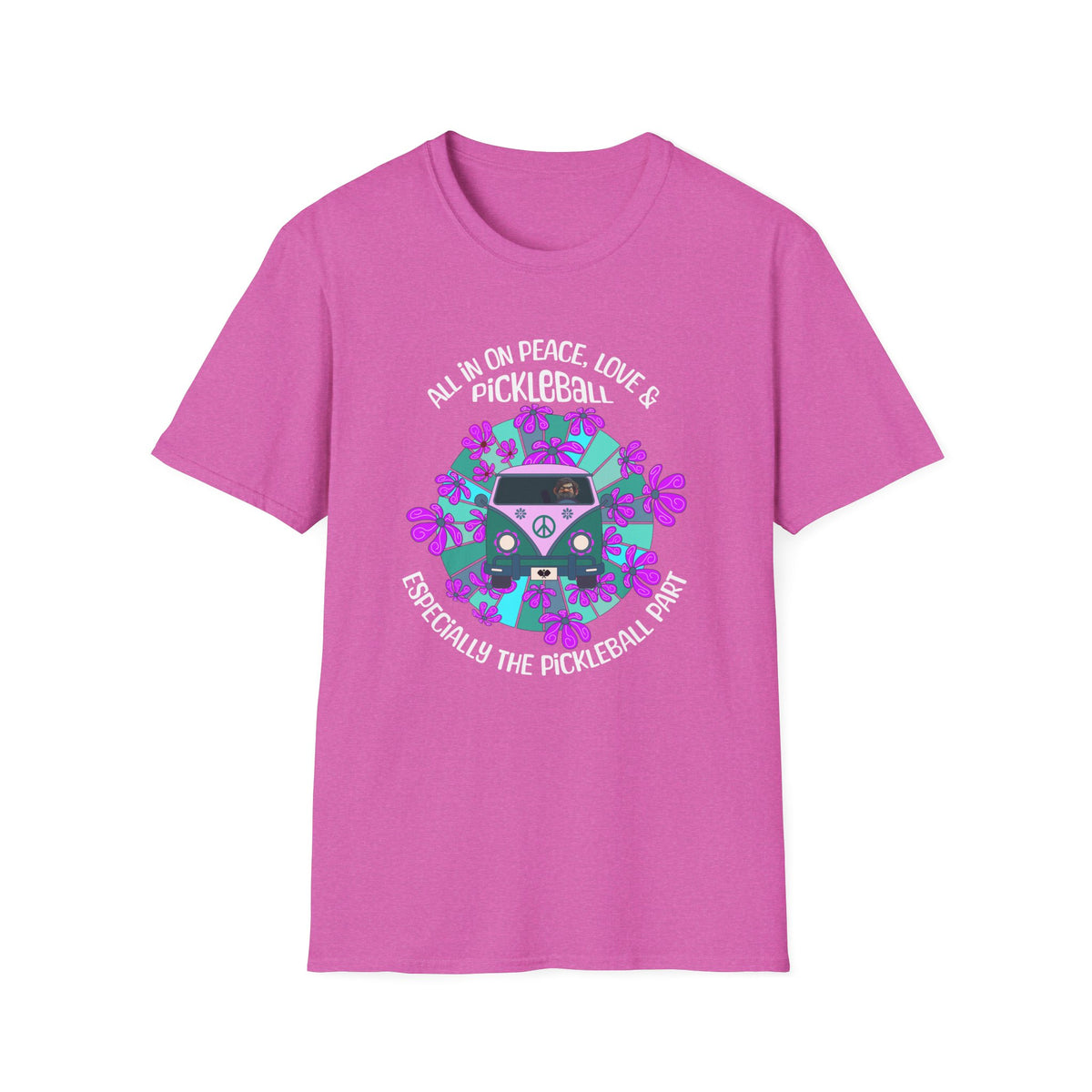 All In On Peace Love and Pickleball | Funny Pickleball T-Shirt