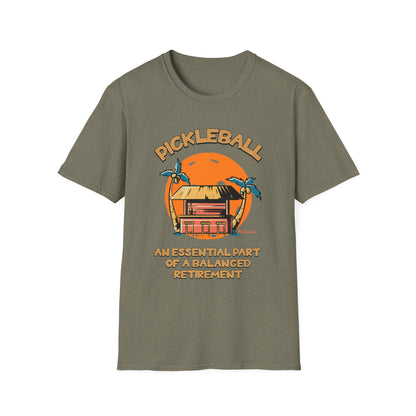 Essential Part of a Balanced Retirement | Funny Pickleball T-Shirt