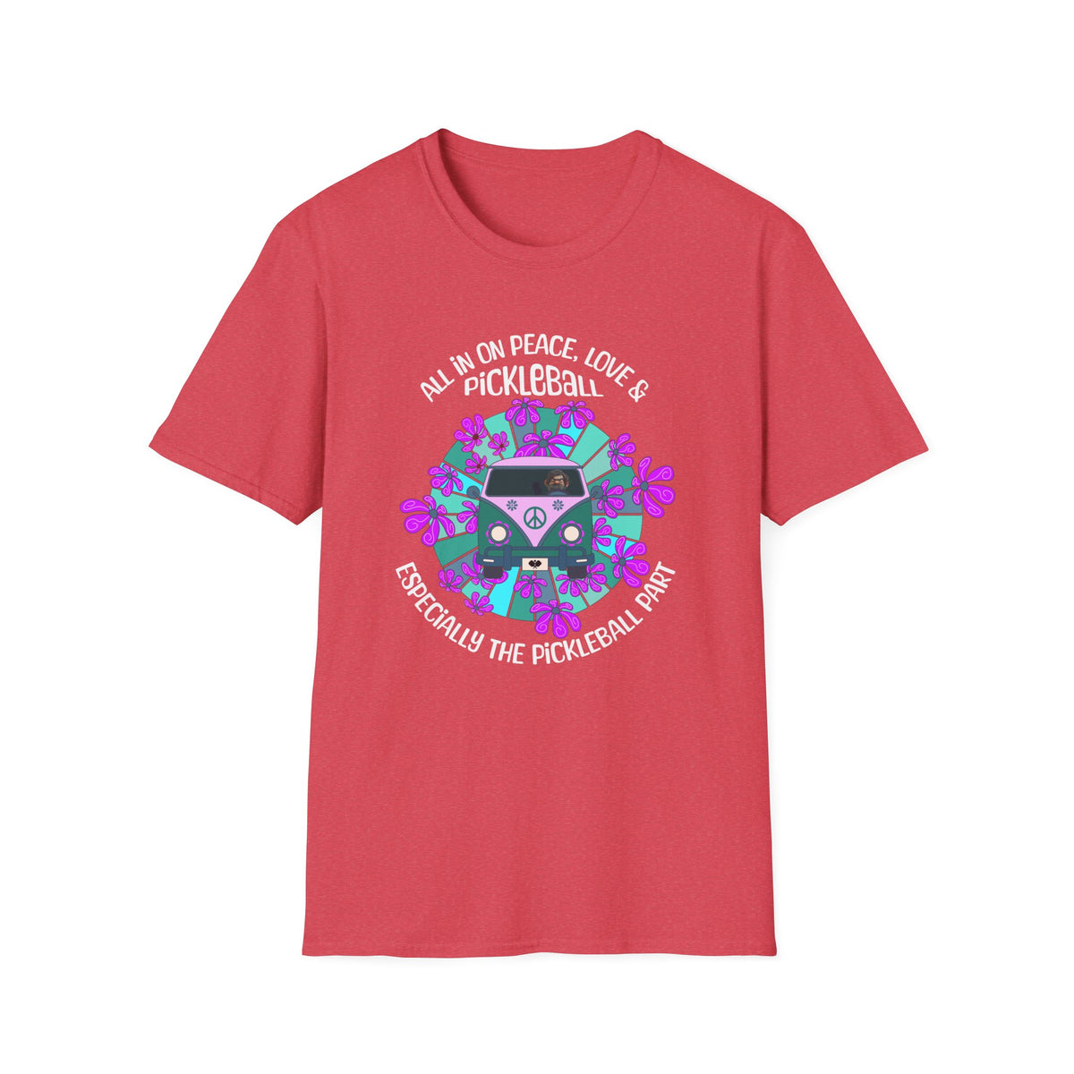 All In On Peace Love and Pickleball | Funny Pickleball T-Shirt