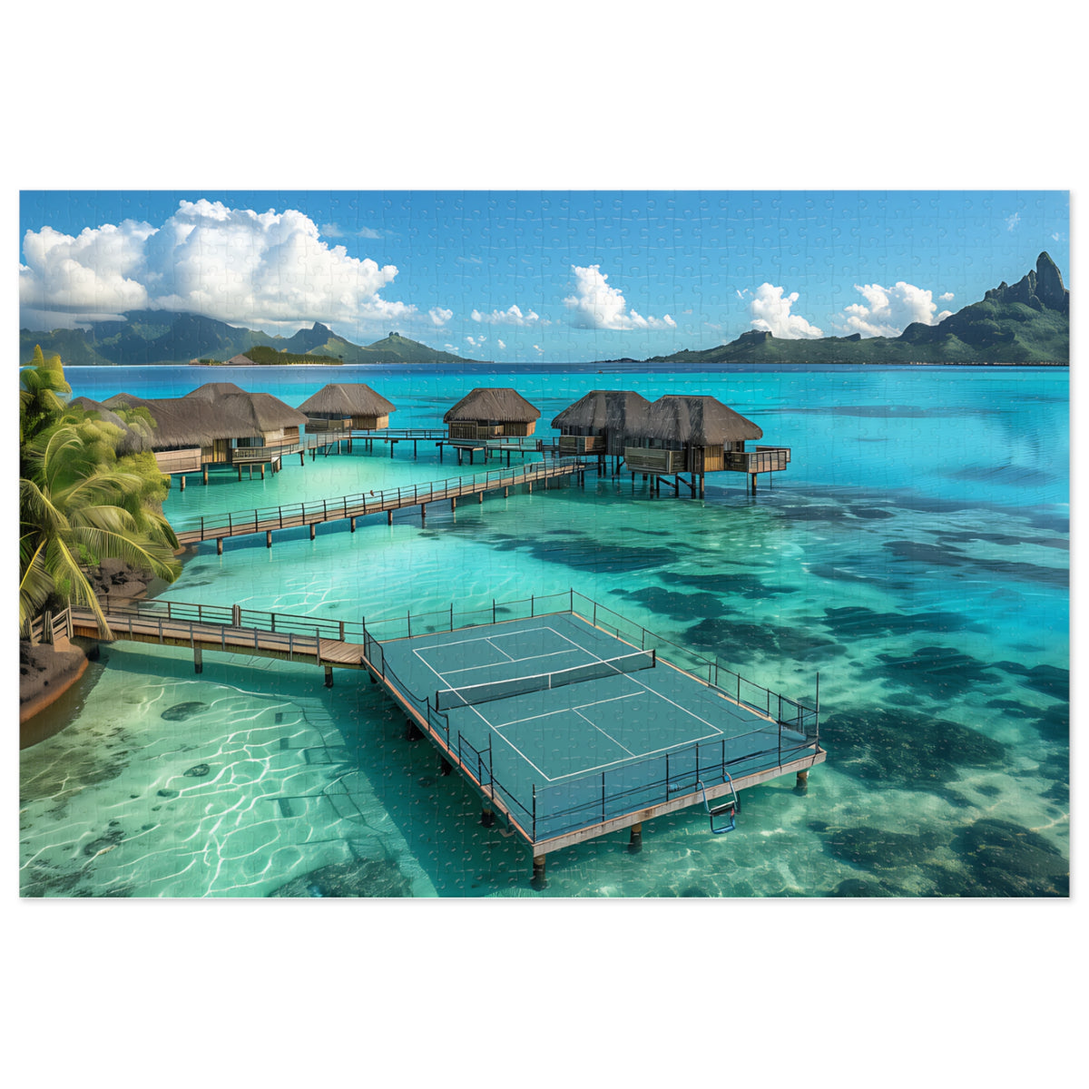 Bora Bora Pickleball Jigsaw Puzzle with Tin
