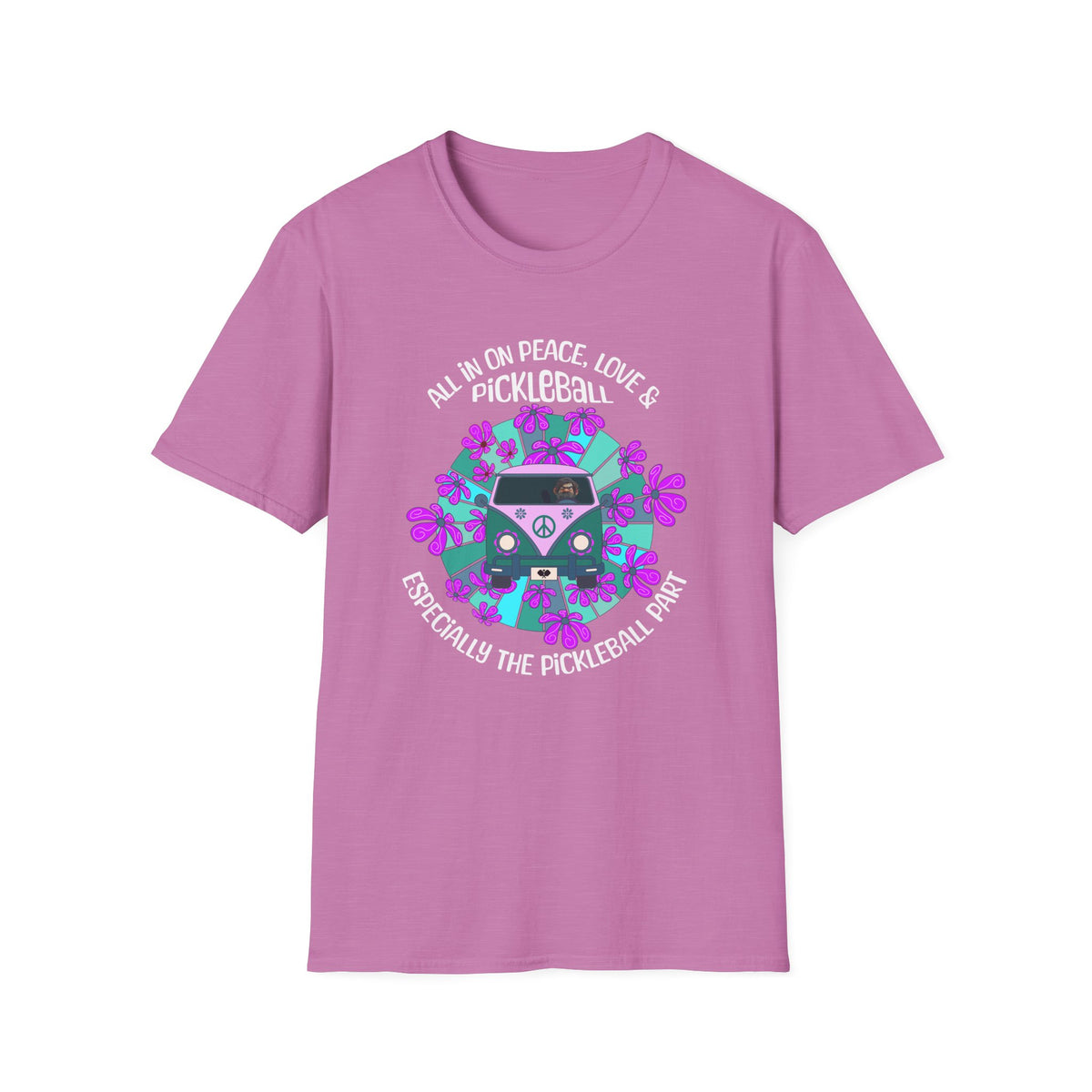 All In On Peace Love and Pickleball | Funny Pickleball T-Shirt
