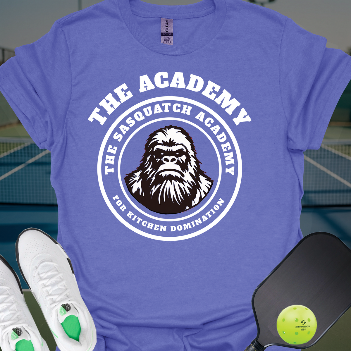 The Sasquatch Academy for Kitchen Domination | Funny Pickleball T-Shirt