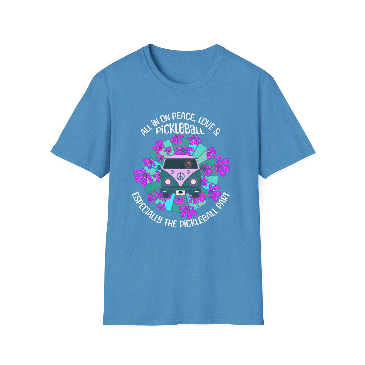 All In On Peace Love and Pickleball | Funny Pickleball T-Shirt