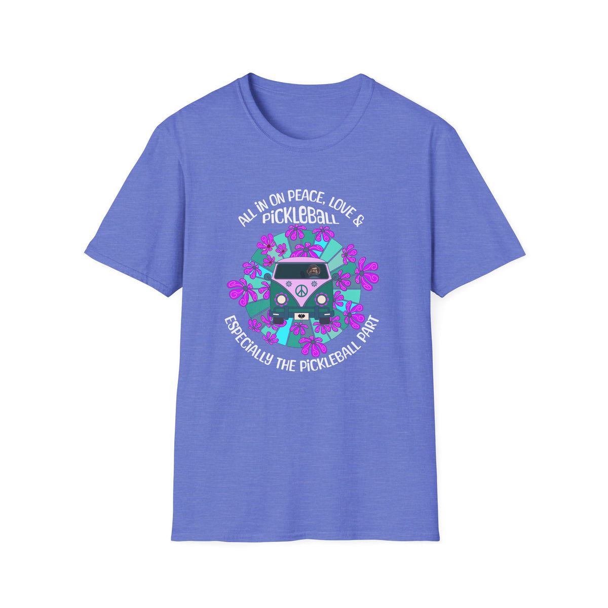 All In On Peace Love and Pickleball | Funny Pickleball T-Shirt