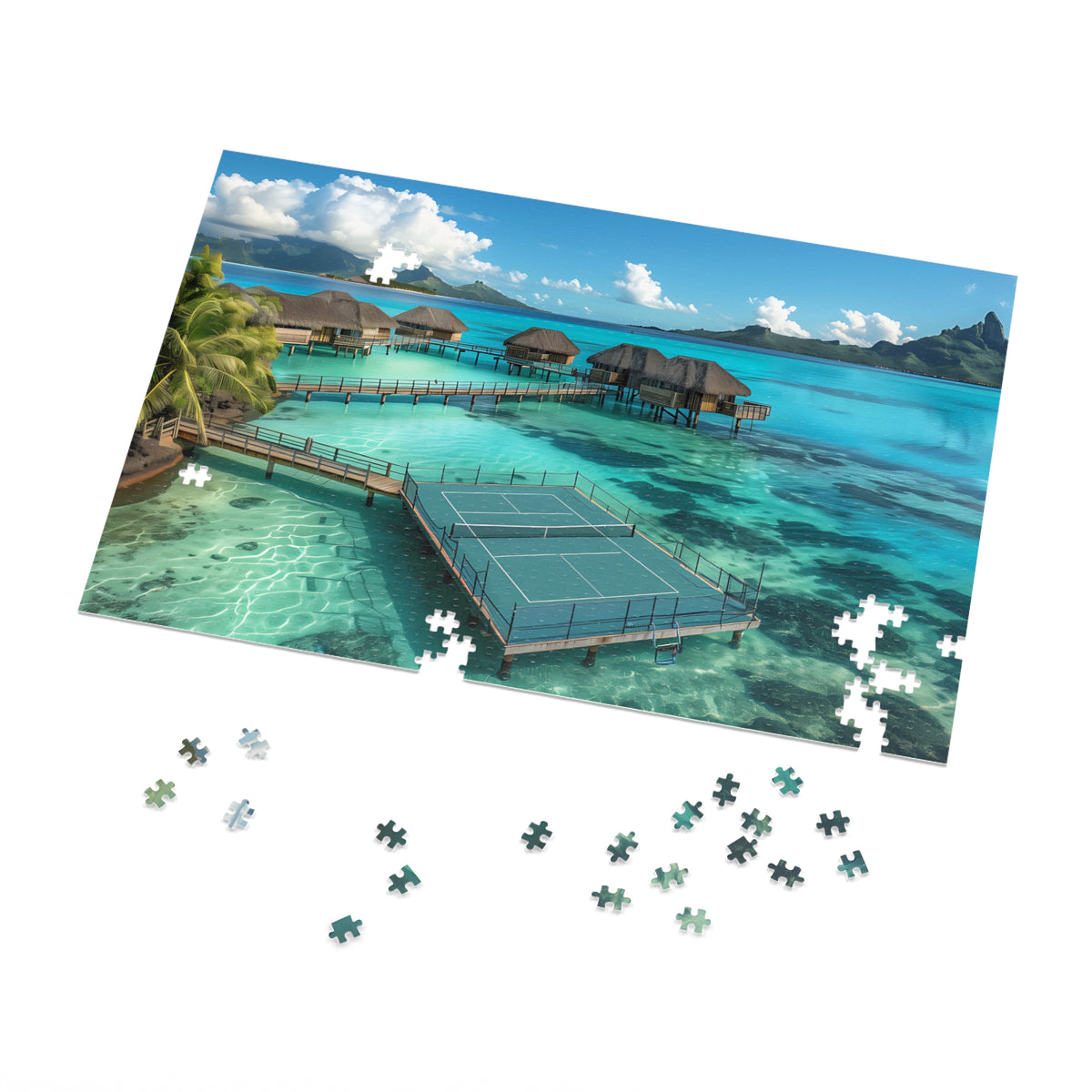 Bora Bora Pickleball Jigsaw Puzzle with Tin