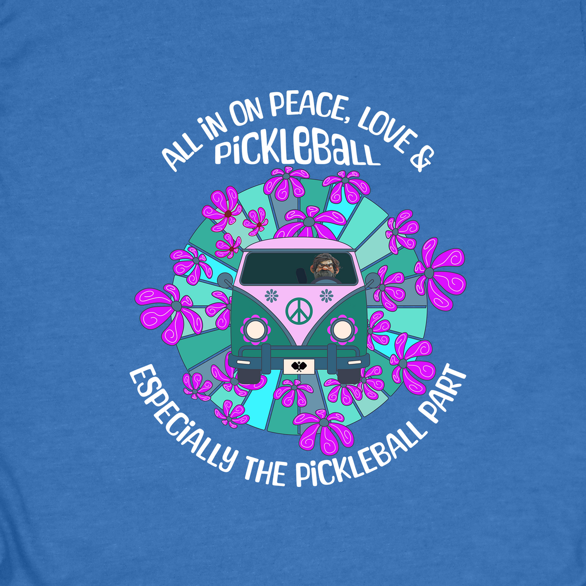 All In On Peace Love and Pickleball | Funny Pickleball T-Shirt