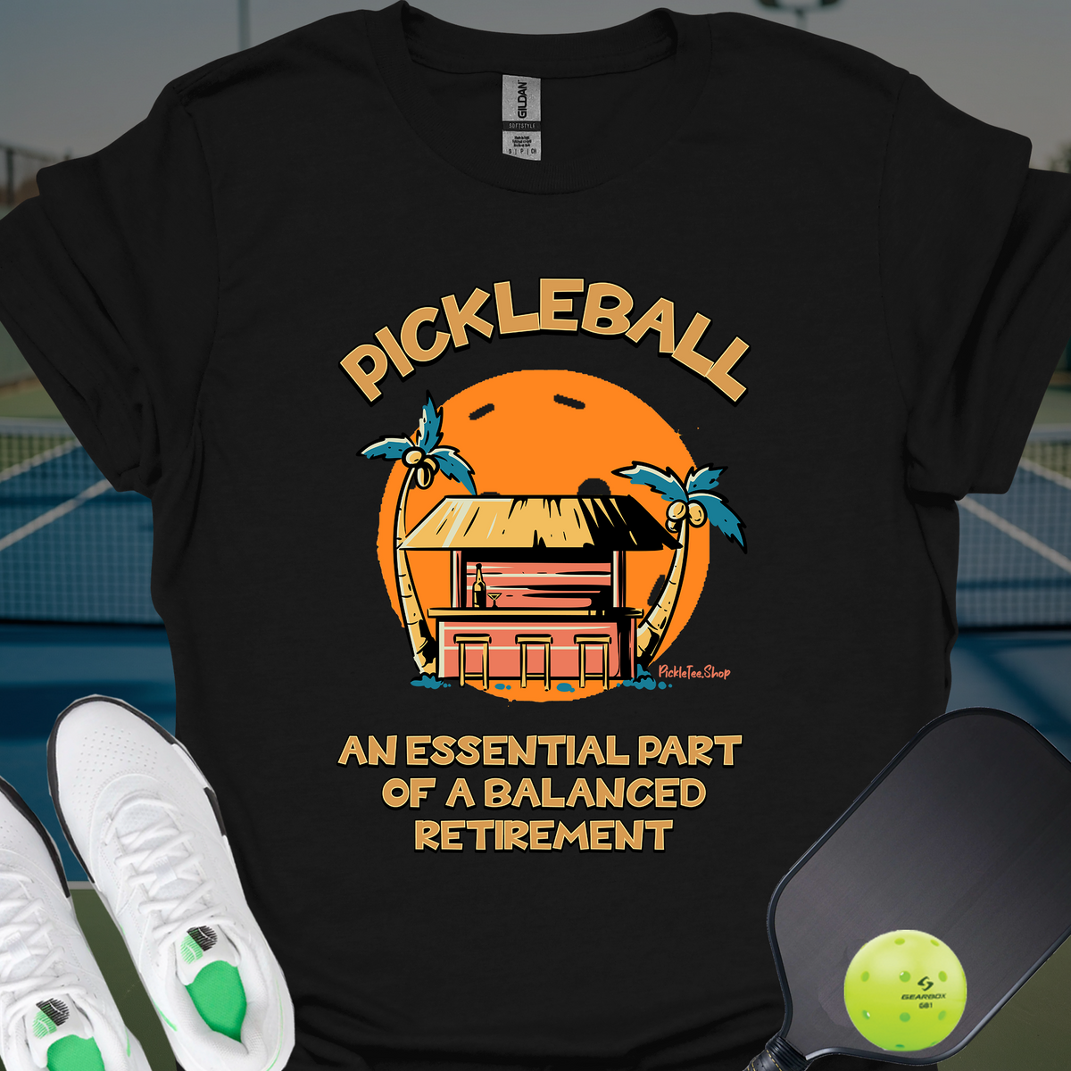 Essential Part of a Balanced Retirement | Funny Pickleball T-Shirt