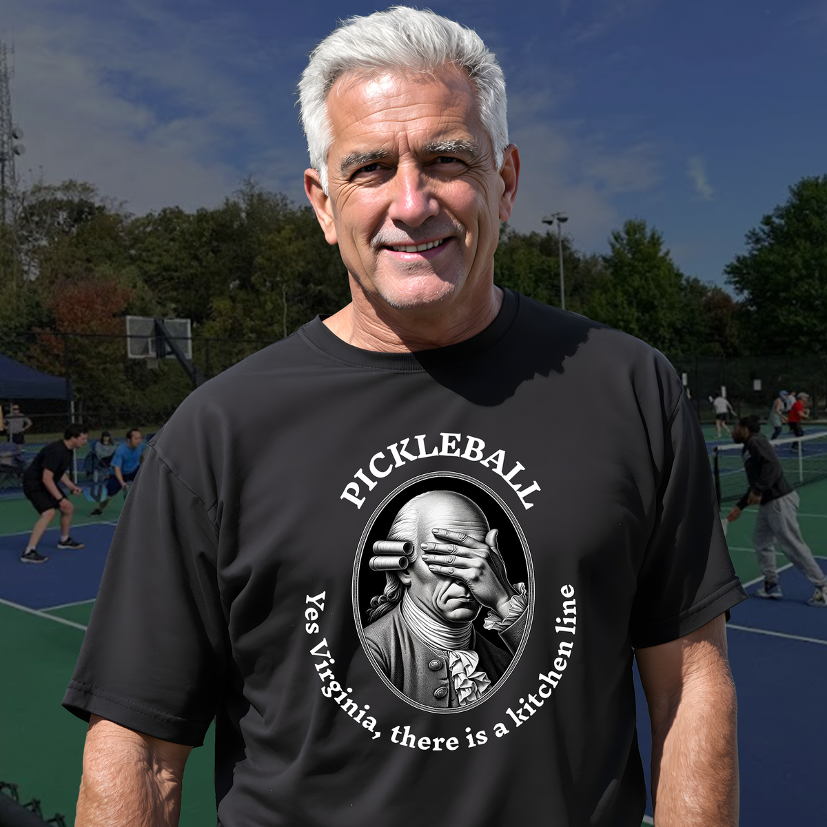 Yes Virginia, there is a kitchen line T-Shirt | Pickleball